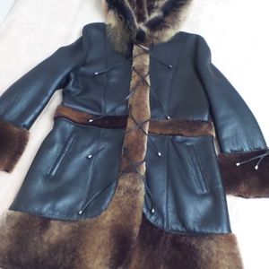 Shearling lLeather Women’s Coat "like new". May fit size-S/M, SP/MP